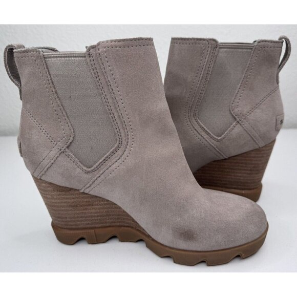 Sorel Women's Joan Uptown Wedge Chelsea Boots Taupe Suede Size 6.5 - Picture 10 of 14